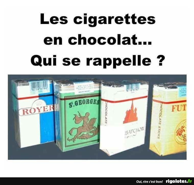 Les cigarettes en chocolat - Blagues et les meilleures images drôles!
