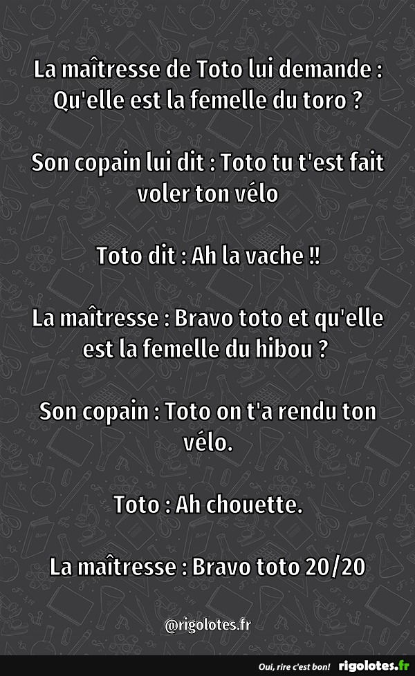 blague toto bicyclette